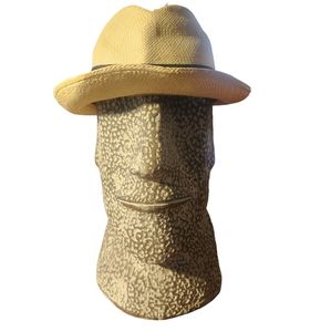 J Crew Tan Natural Fiber Panama Straw Hat Size Small Medium